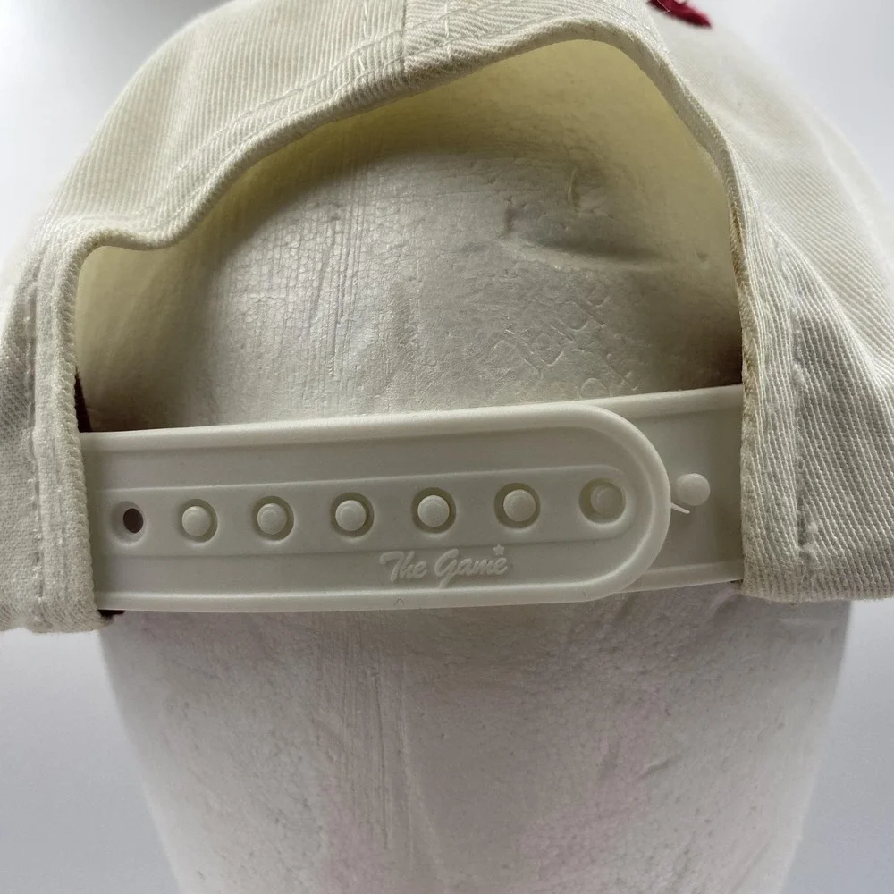Vintage 90s The Game Virginia Tech Hokies Snapback Hat‎ Split Bar White Maroon